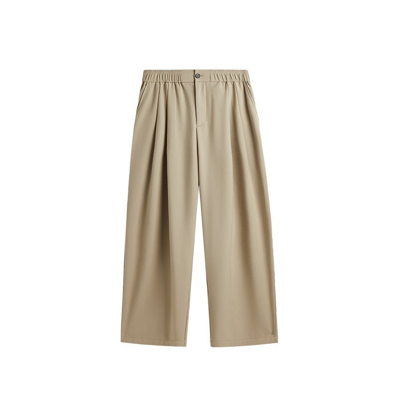 Men's Linen Wide Leg Drawstring Trousers Pleated