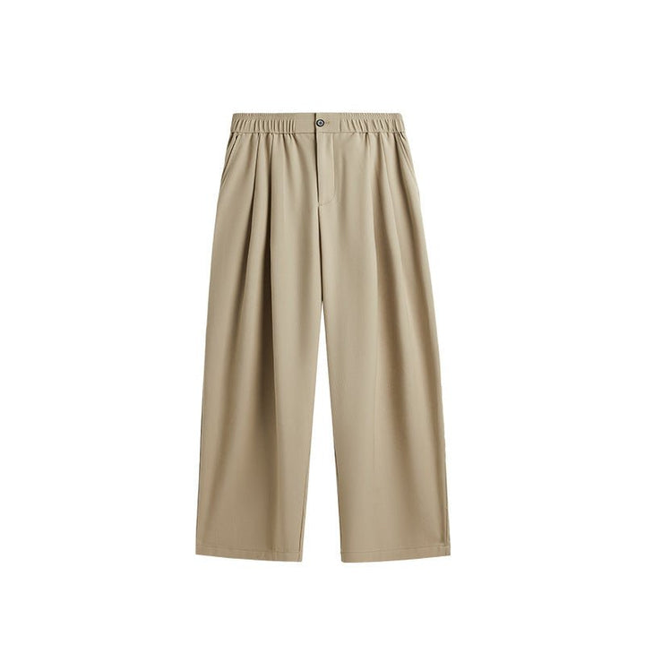 Men's Linen Wide Leg Drawstring Trousers Pleated