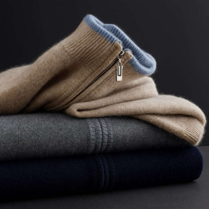 Men's Merino Wool Full-Zip Knit Mens Winter Coat Cardigan