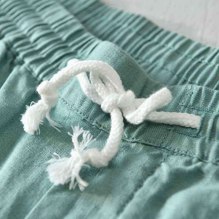 Men's Mid-Rise Relaxed-Fit Linen Drawstring Shorts