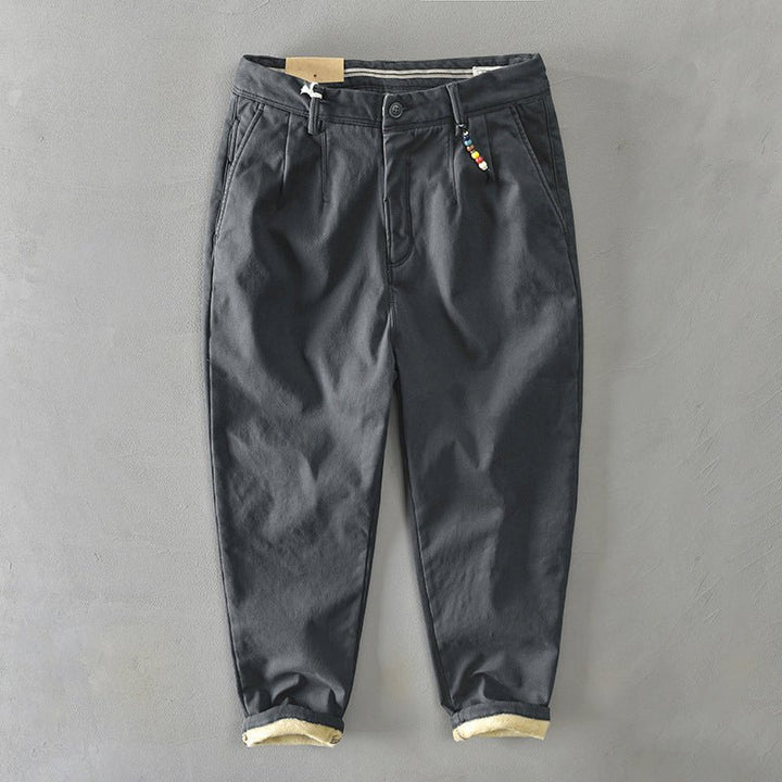 Men's Mid-Rise Tapered Chino Trousers - Gray
