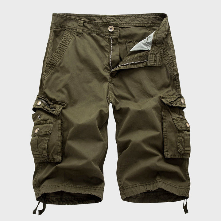 Men's Multi-Pocket Drawstring Cargo Shorts - Green