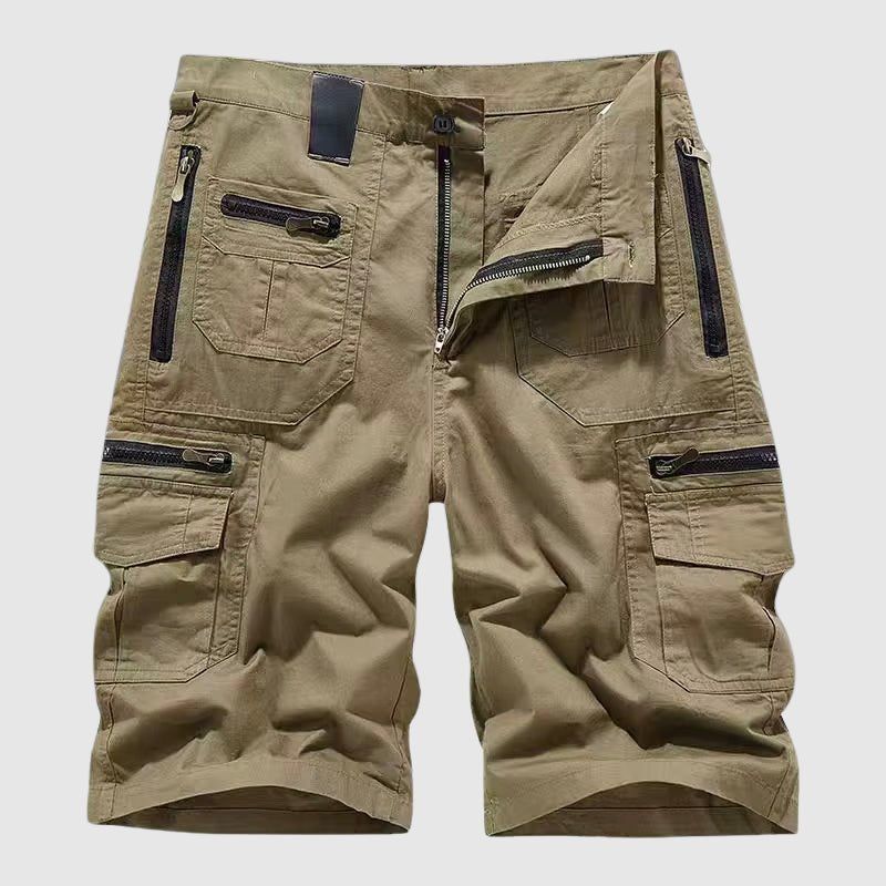 Men's Multi-Pocket Tactical Cargo Shorts - Khaki