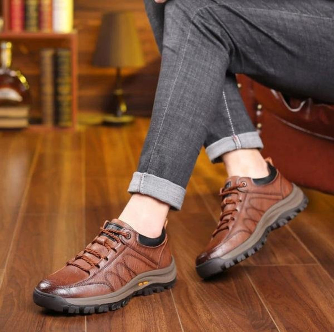Men's Orthopedic Lace-Up Leather Casual Shoes