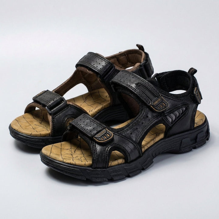 Men's Orthopedic Sandals Adjustable Leather Perforated