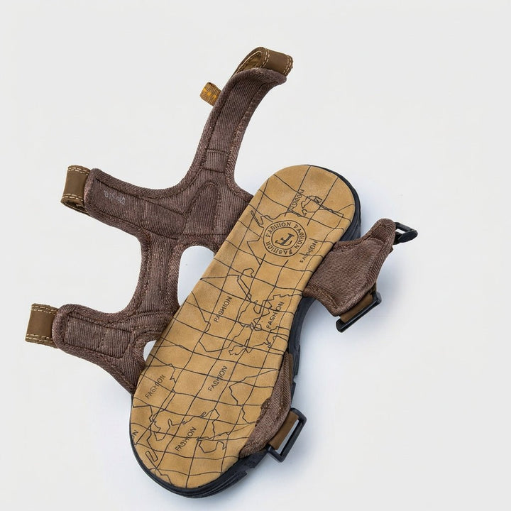 Men's Orthopedic Sandals Adjustable Leather Perforated