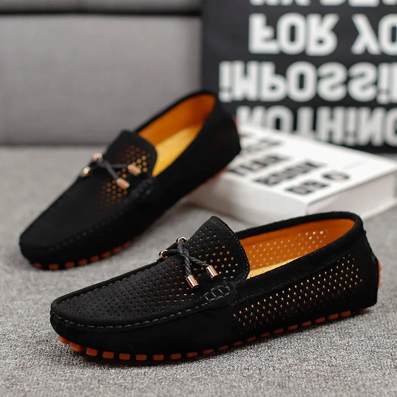 Men's Perforated Suede Slip-On Loafers
