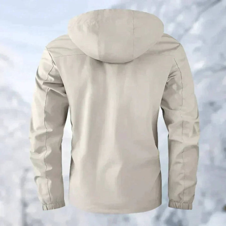 Mens Quilted Jacket Hooded Waterproof Windproof Outdoor Coat