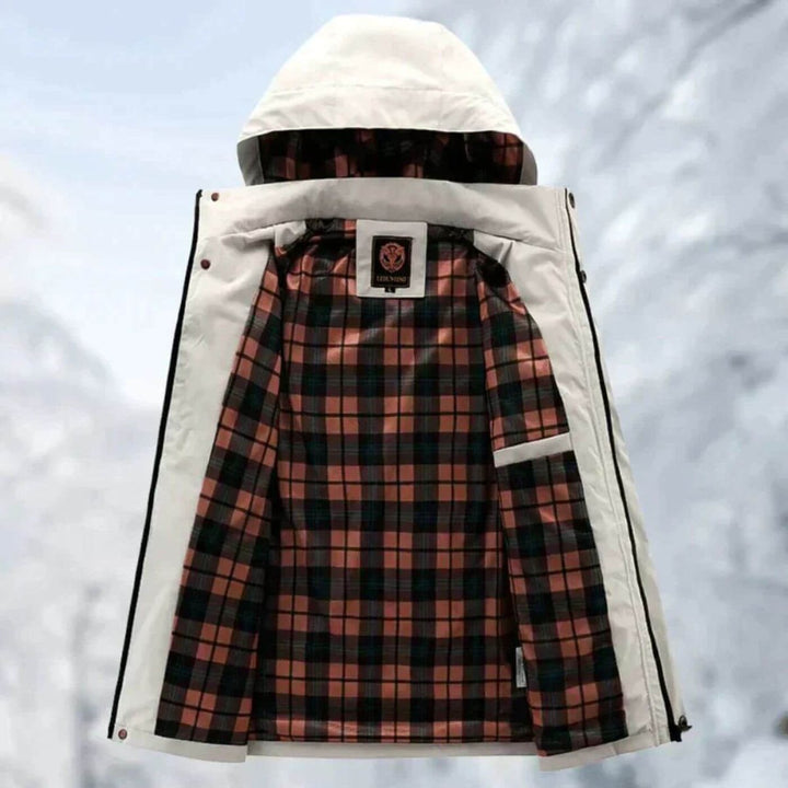 Mens Quilted Jacket Hooded Waterproof Windproof Outdoor Coat