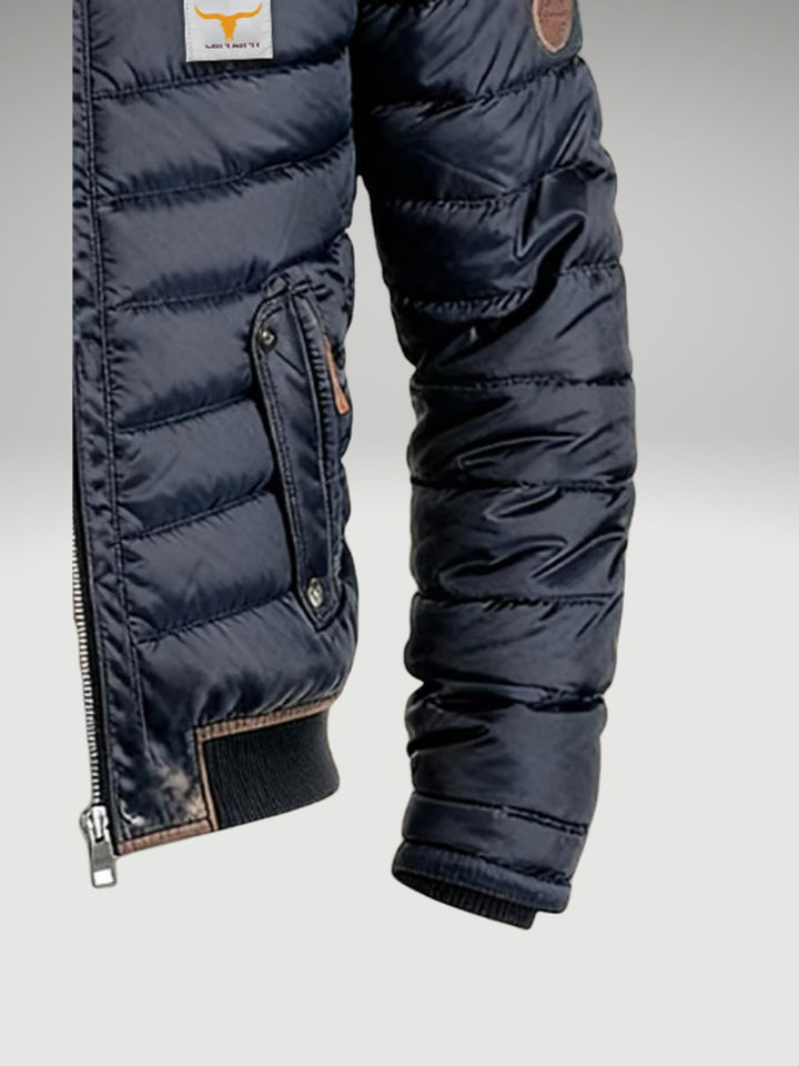 Mens Quilted Jacket Padded Puffer Stand Collar Winter Coat