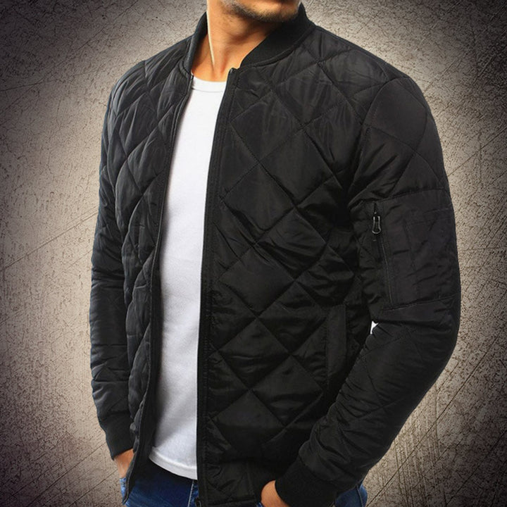 Men's Quilted Lightweight Zip-Up Bomber Jacket