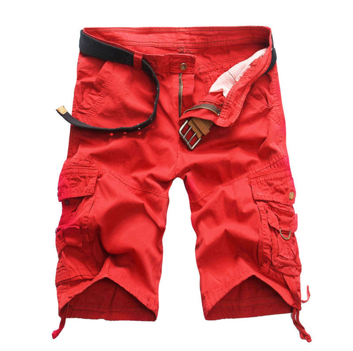 Men's Relaxed-Fit Camouflage Cargo Shorts with Belt - Orange