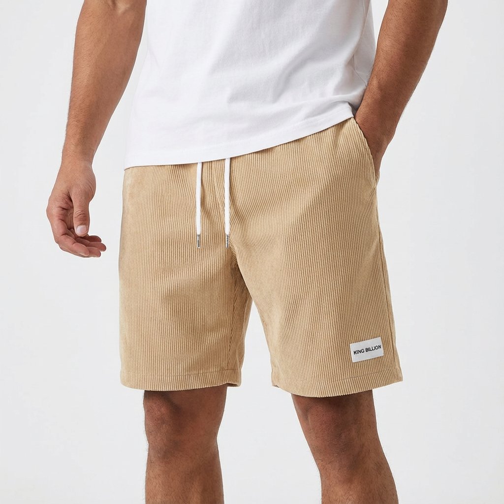 Men's Relaxed-Fit Corduroy Drawstring Shorts - Caqui