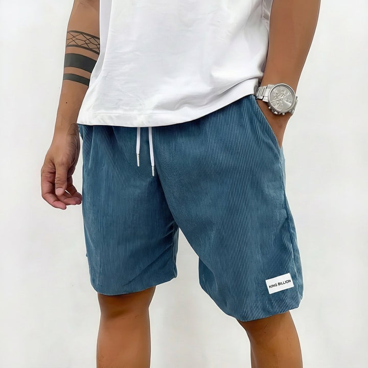 Men's Relaxed-Fit Corduroy Drawstring Shorts - Azul
