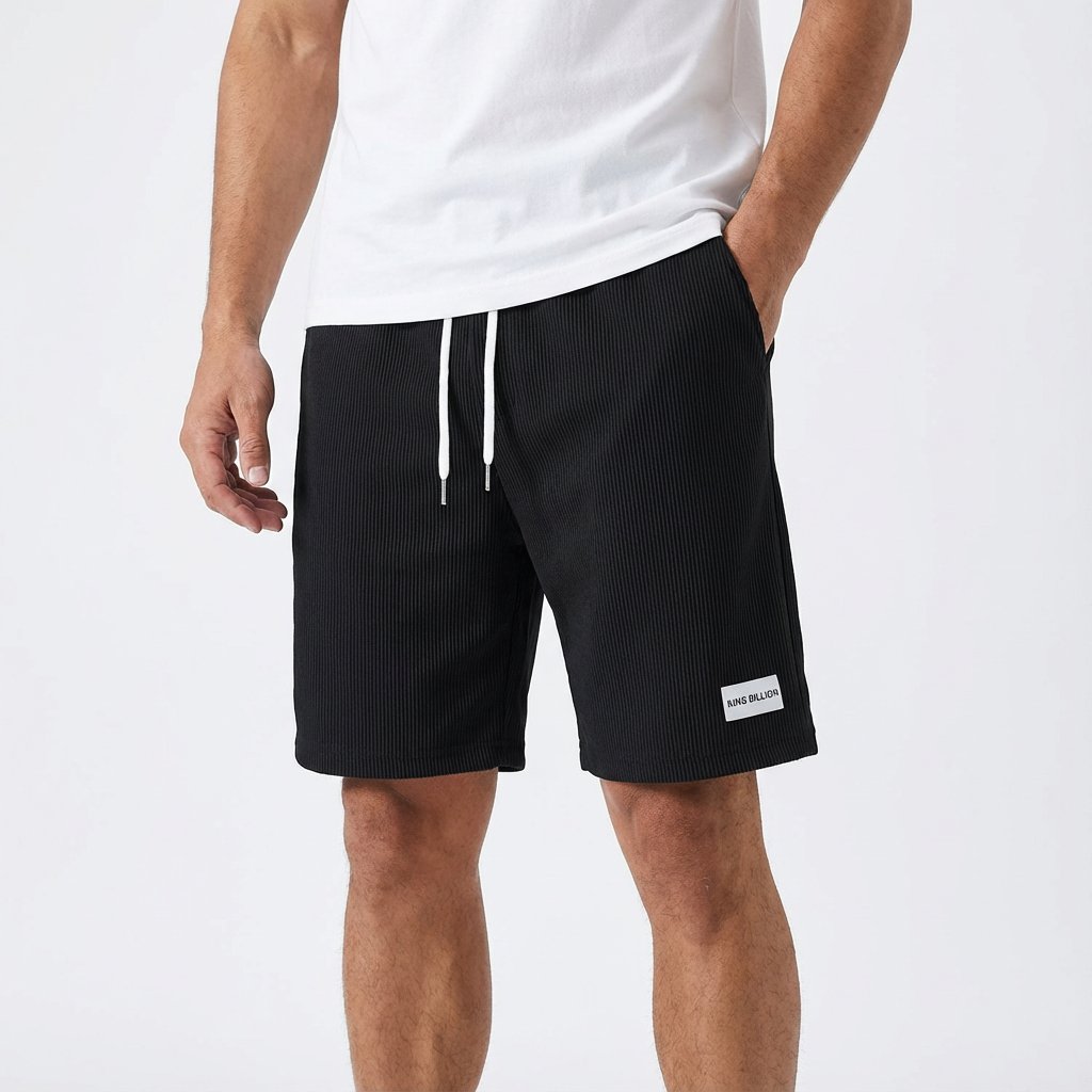 Men's Relaxed-Fit Corduroy Drawstring Shorts - Negro