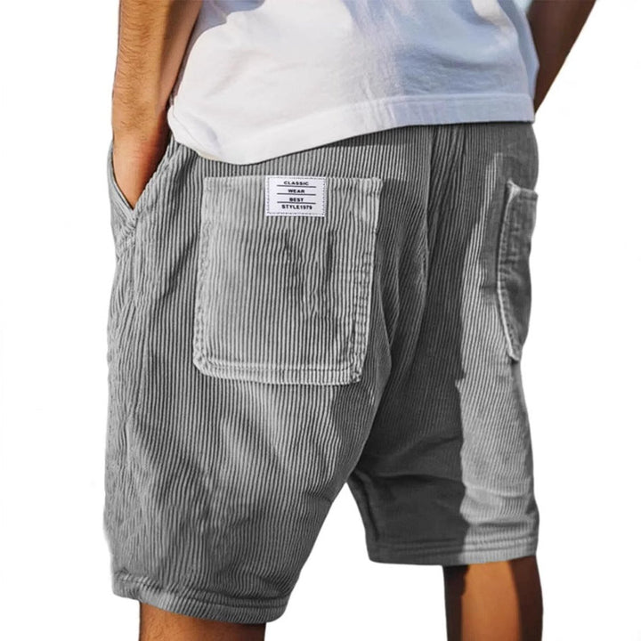 Men's Relaxed-Fit Corduroy Tailored Shorts Patch Pocket - Grey