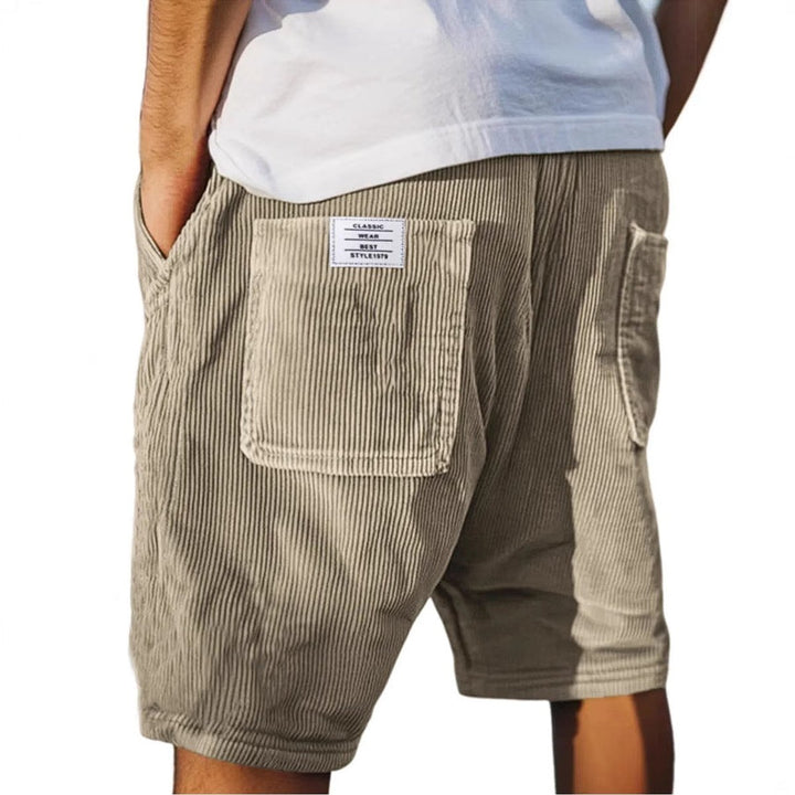 Men's Relaxed-Fit Corduroy Tailored Shorts Patch Pocket - Khaki
