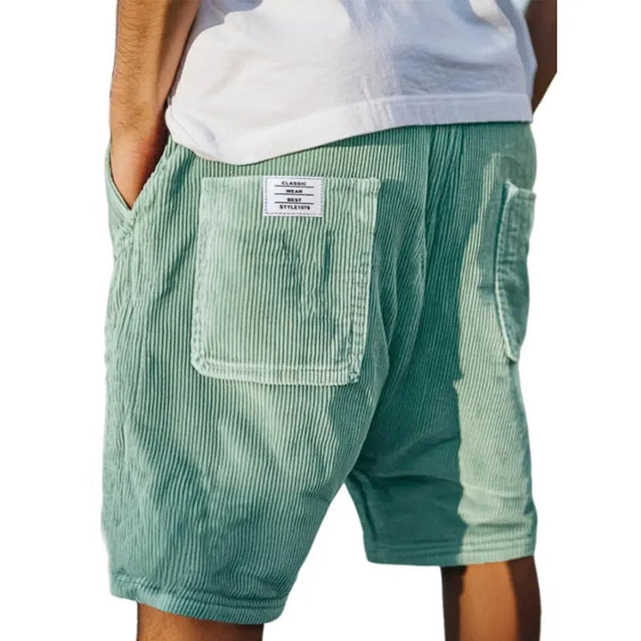 Men's Relaxed-Fit Corduroy Tailored Shorts Patch Pocket - Green