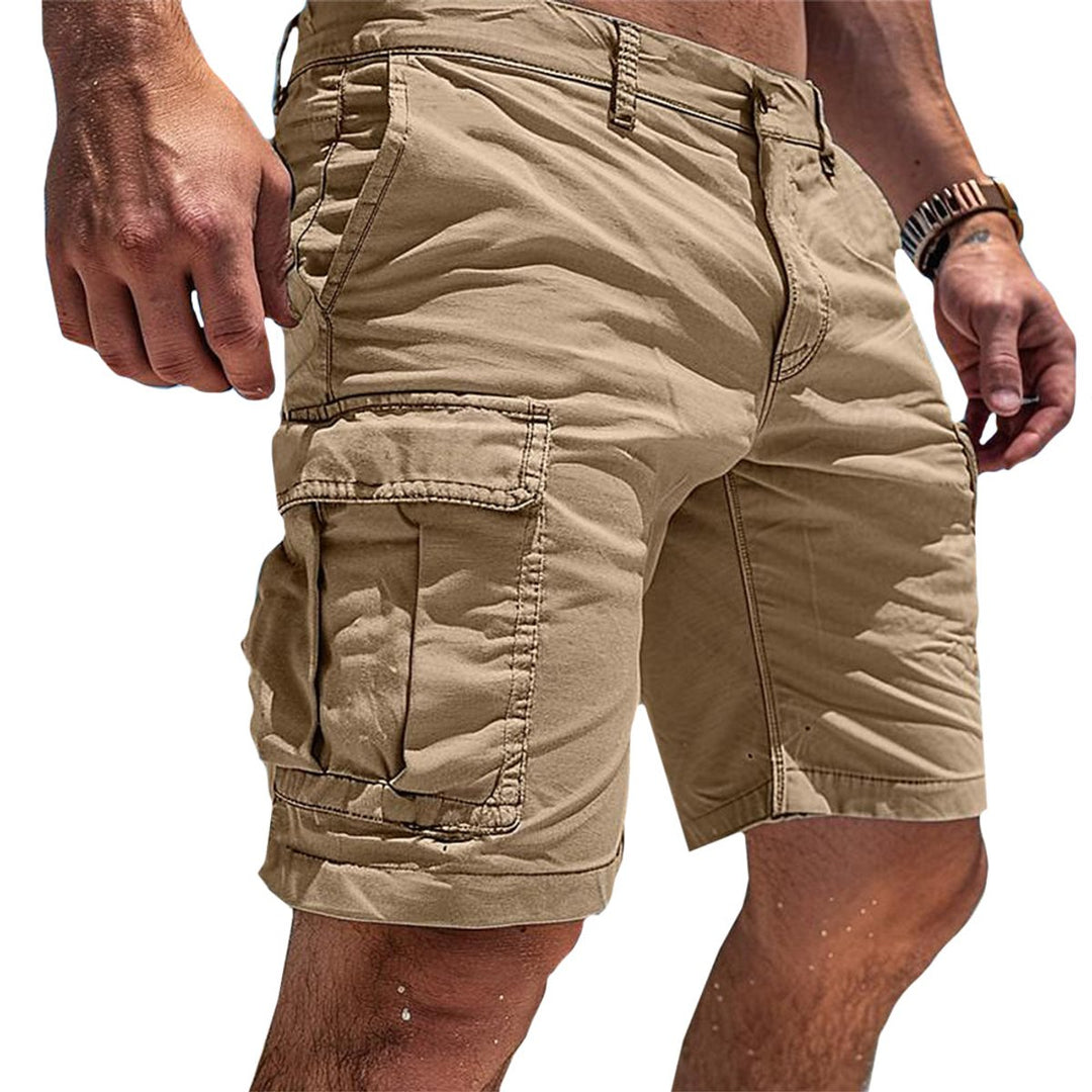 Men's Relaxed-Fit Multi-Pocket Cargo Shorts - Khaki
