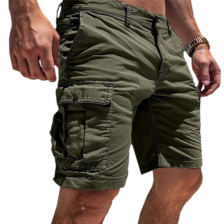 Men's Relaxed-Fit Multi-Pocket Cargo Shorts - Dark Green