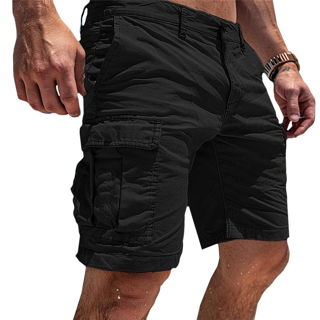 Men's Relaxed-Fit Multi-Pocket Cargo Shorts - Black
