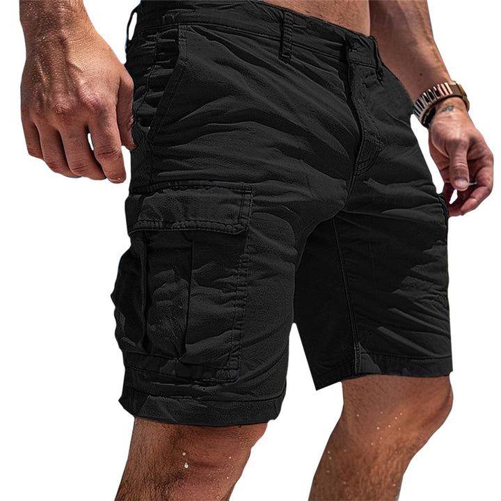 Men's Relaxed-Fit Multi-Pocket Cargo Shorts - Black