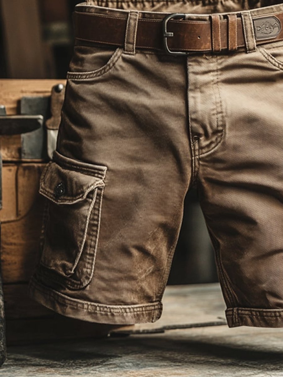 Men's Relaxed-Fit Multi-Pocket Outdoor Cargo Shorts