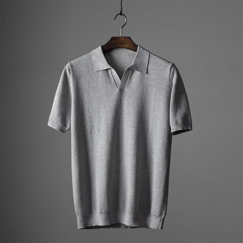 Simon | Men's Textured Short Sleeve Classic Polo Shirt
