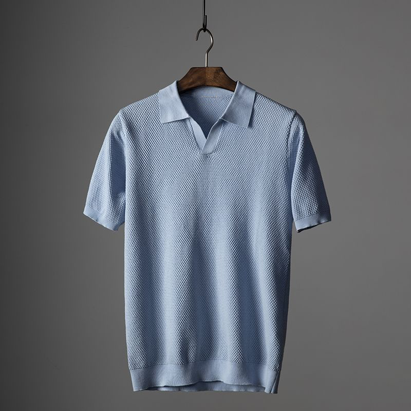 Simon | Men's Textured Short Sleeve Classic Polo Shirt