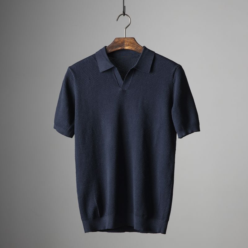 Simon | Men's Textured Short Sleeve Classic Polo Shirt