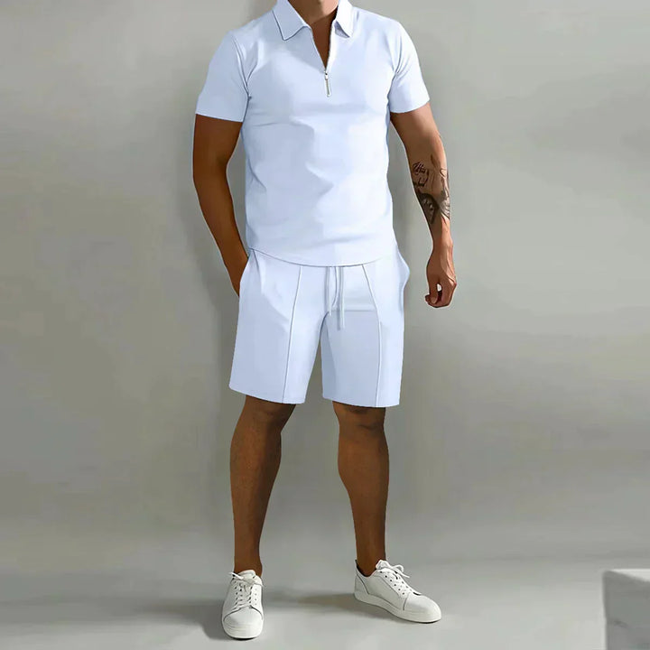 Alexander | Men's Zip Polo Shirt Shorts Casual Set