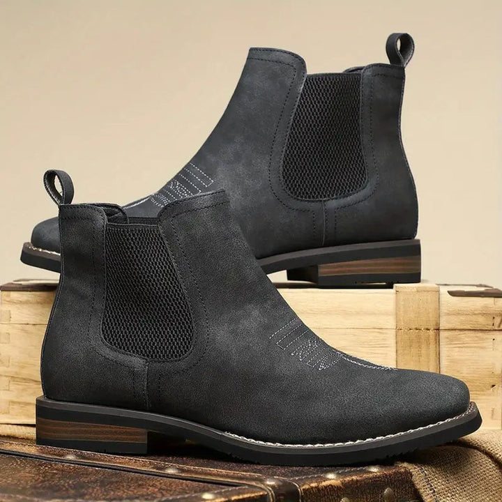 Men's Slip-On Chelsea Boots Tan Faux Leather Western Stitch