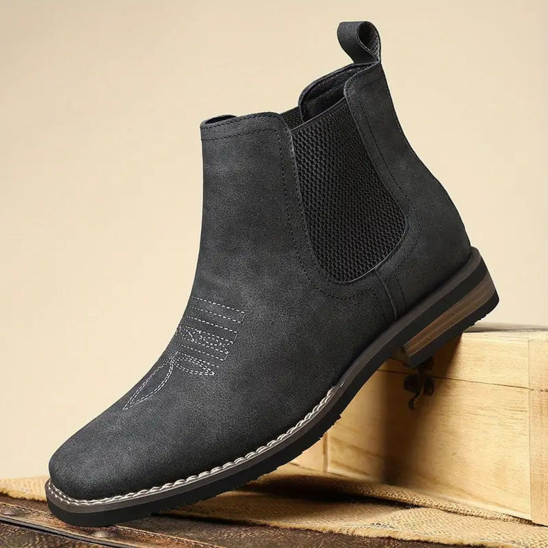 Men's Slip-On Chelsea Boots Tan Faux Leather Western Stitch