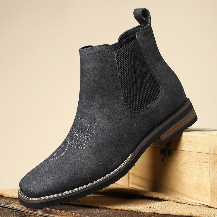 Men's Slip-On Chelsea Boots Tan Faux Leather Western Stitch