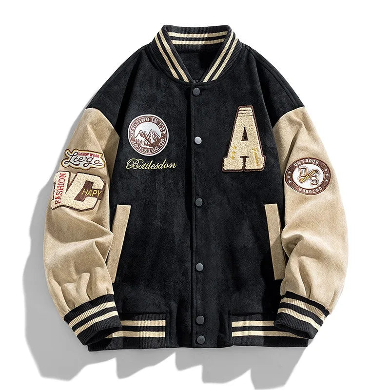 Ryan | Men's Varsity Button Up Bomber Jacket