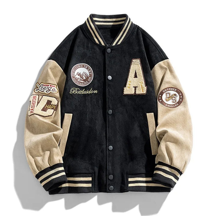 Ryan | Men's Varsity Button Up Bomber Jacket
