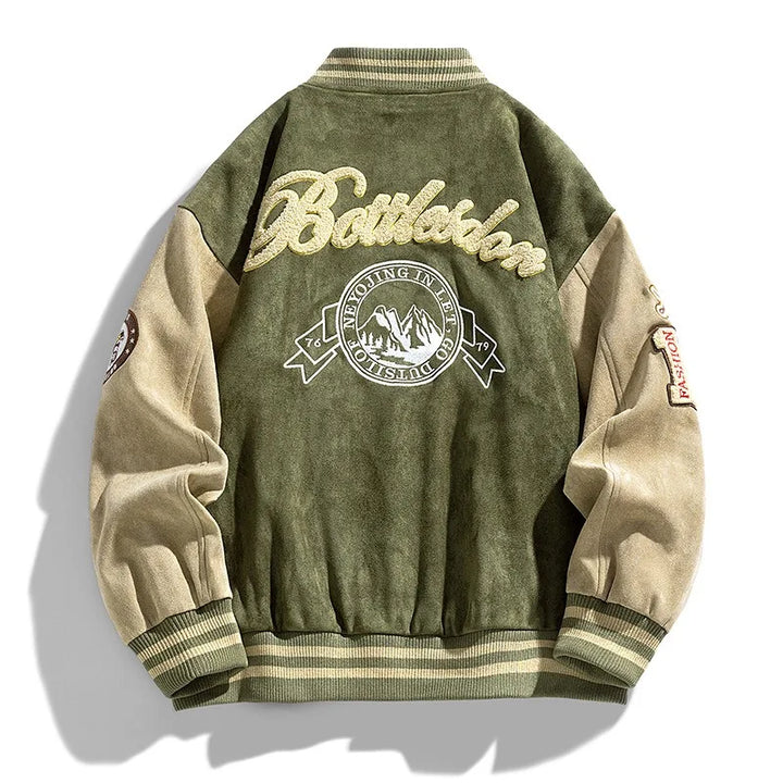 Ryan | Men's Varsity Button Up Bomber Jacket
