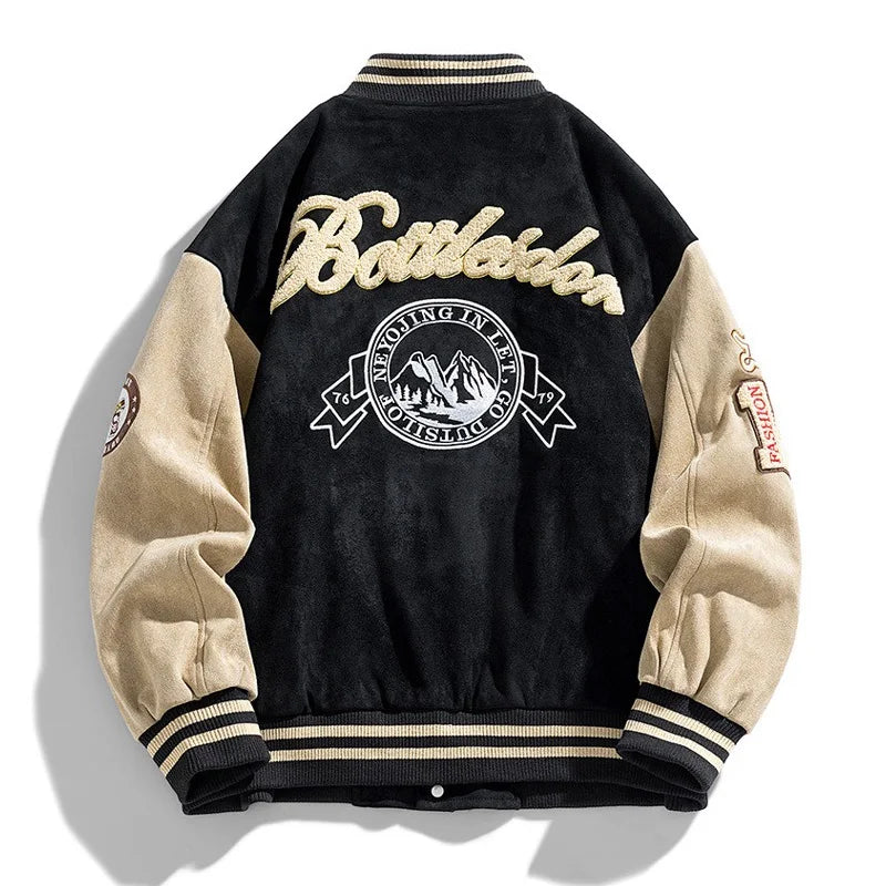 Ryan | Men's Varsity Button Up Bomber Jacket