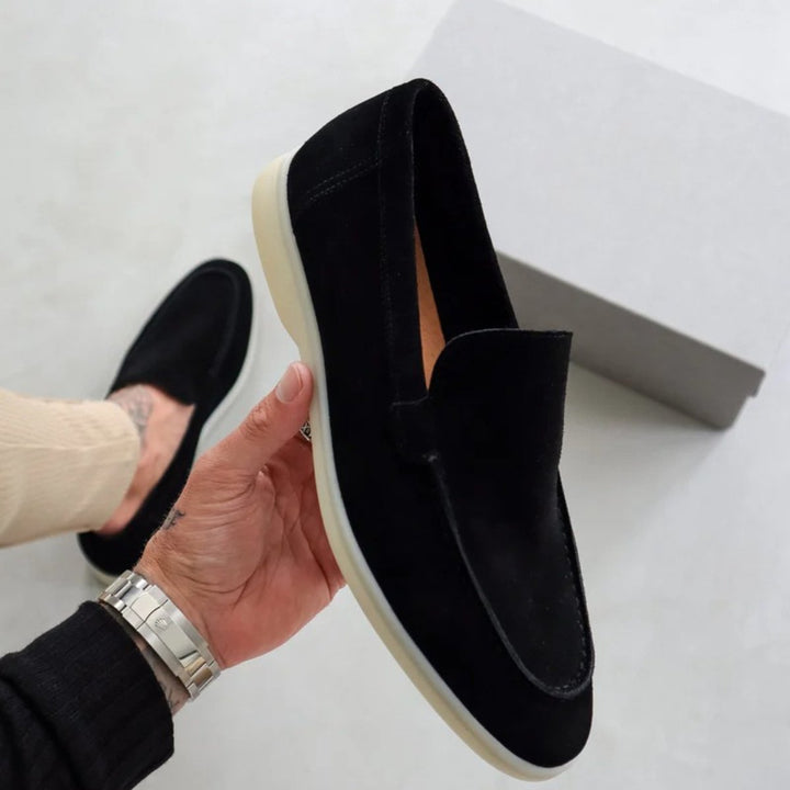 Men's Suede Slip-On Flatform Loafers