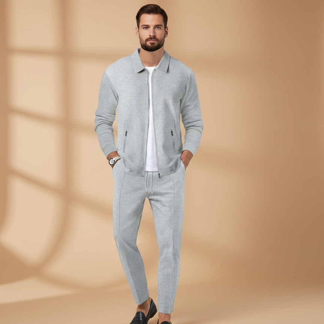 Dylan | Men's Casual Zip Jacket Two Piece Set