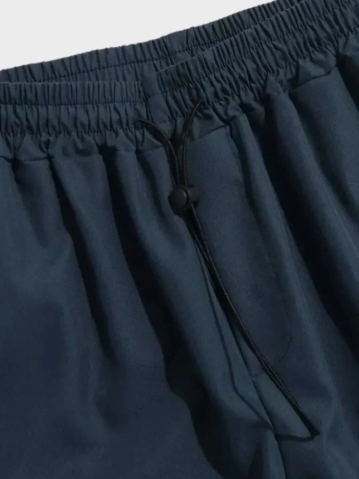Men's Wide-Leg Cargo Trousers with Adjustable Toggle Cuffs