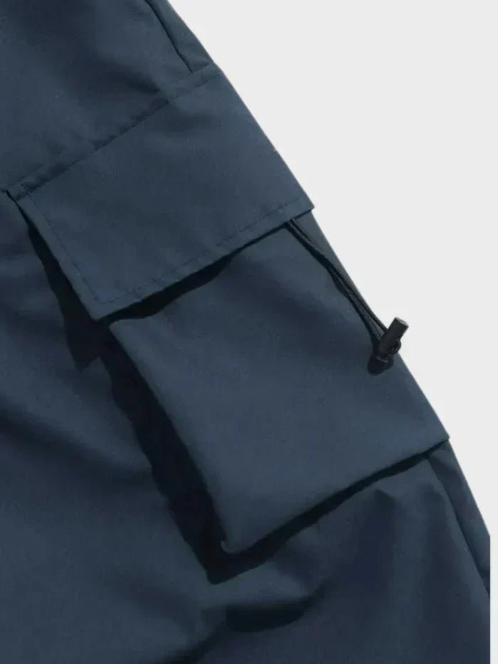 Men's Wide-Leg Cargo Trousers with Adjustable Toggle Cuffs