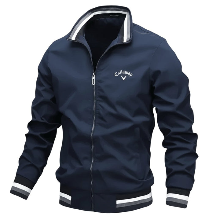 Men's Windbreaker Jacket Water-Resistant Full Zip - Blue