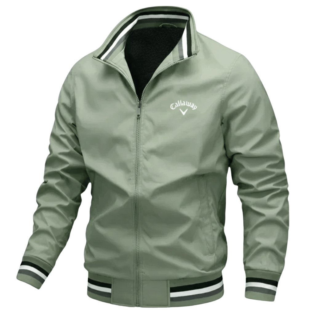 Men's Windbreaker Jacket Water-Resistant Full Zip - Green