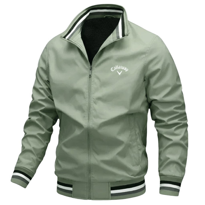 Men's Windbreaker Jacket Water-Resistant Full Zip - Green