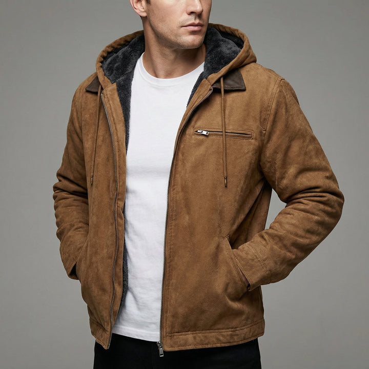 Men's Winter Coat Multiple Zip Pockets Outdoor Casual - Camel