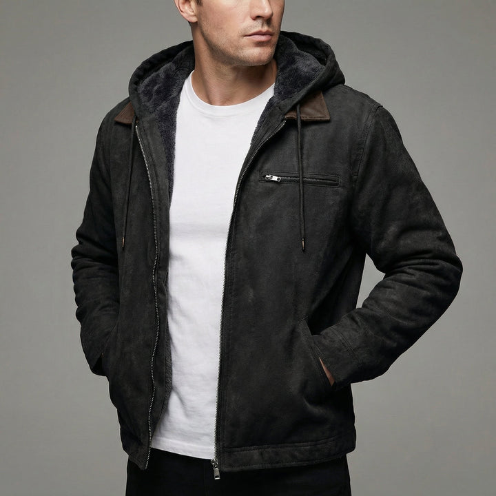 Men's Winter Coat Multiple Zip Pockets Outdoor Casual - Black