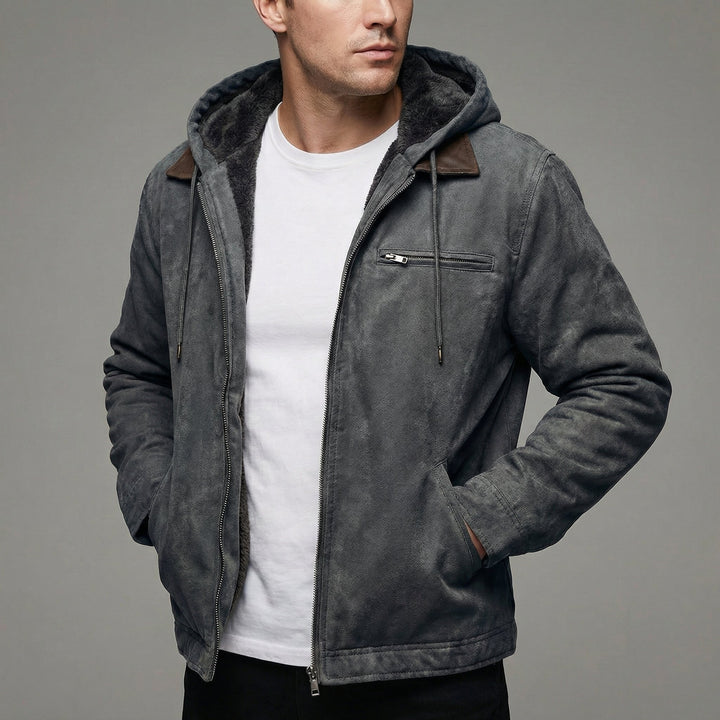 Men's Winter Coat Multiple Zip Pockets Outdoor Casual - Grey