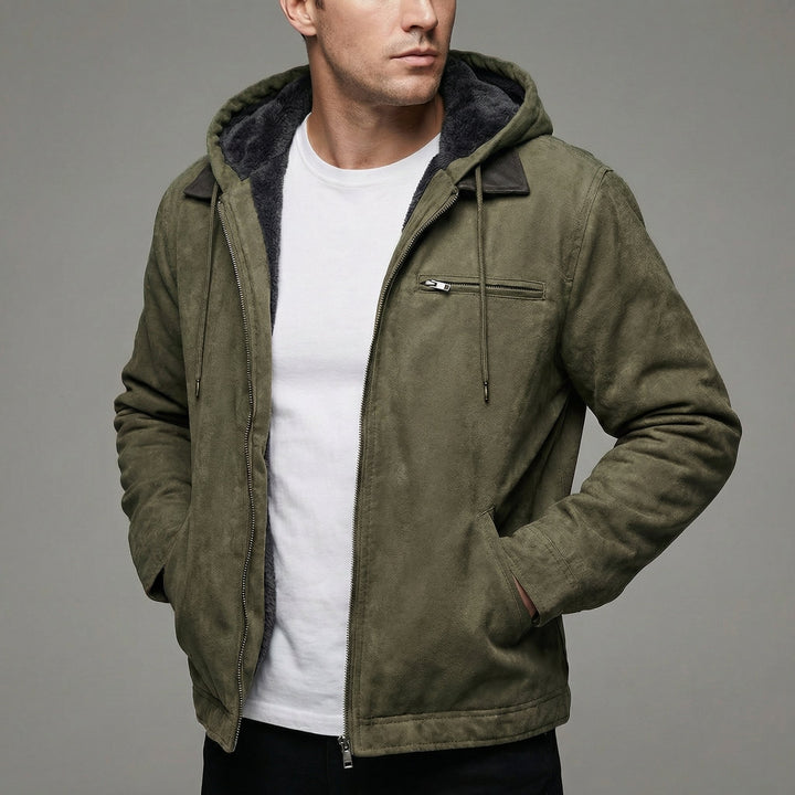 Men's Winter Coat Multiple Zip Pockets Outdoor Casual - Army Green