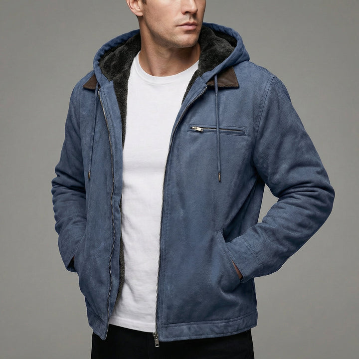 Men's Winter Coat Multiple Zip Pockets Outdoor Casual - Navy blue